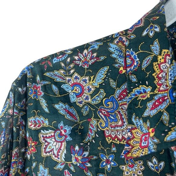 Lauren Ralph Lauren Paisley Button Down Shirt Cotton Western Boho Luxury Large - Picture 3 of 6